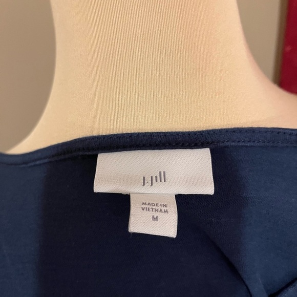 J. Jill Cotton & Linen Tassel-Trim Navy Tank Top , size Medium - Picture 5 of 6